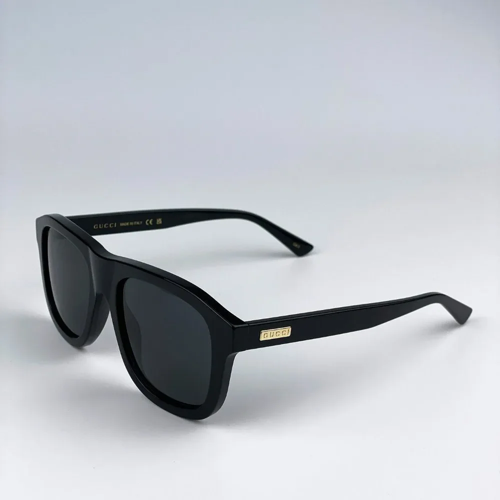 Gucci GG1316S 001 Sunglasses Black Grey Square Unisex - Picture 8 of 11